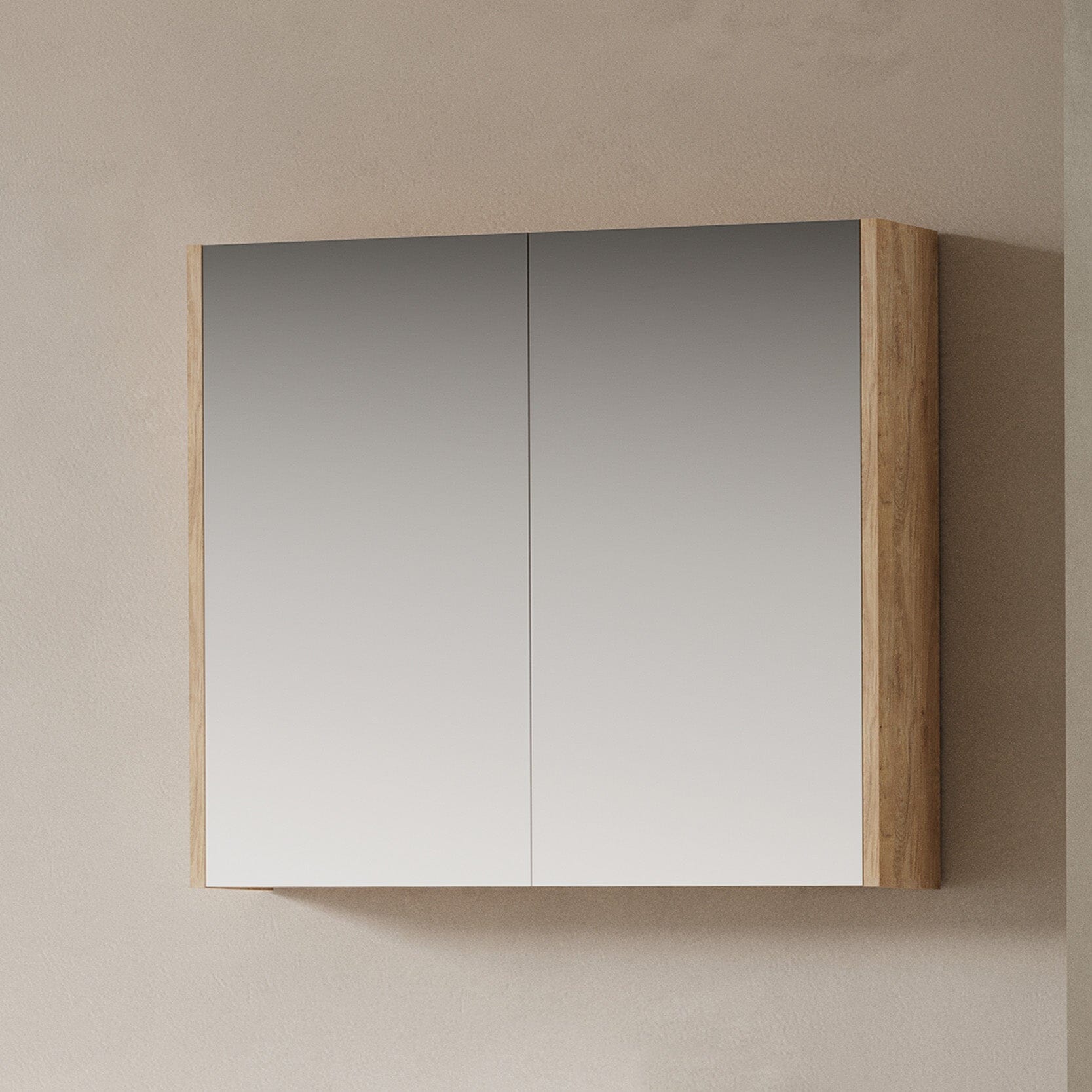 750mm Height Bathroom Shaving Cabinet Arova 900mm Antico Oak 