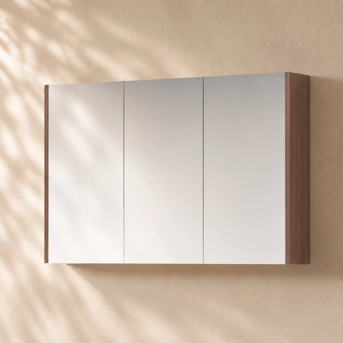 750mm Height Bathroom Shaving Cabinet Shaving Cabinet Arova 1200mm(W) Warm Walnut - Gino 