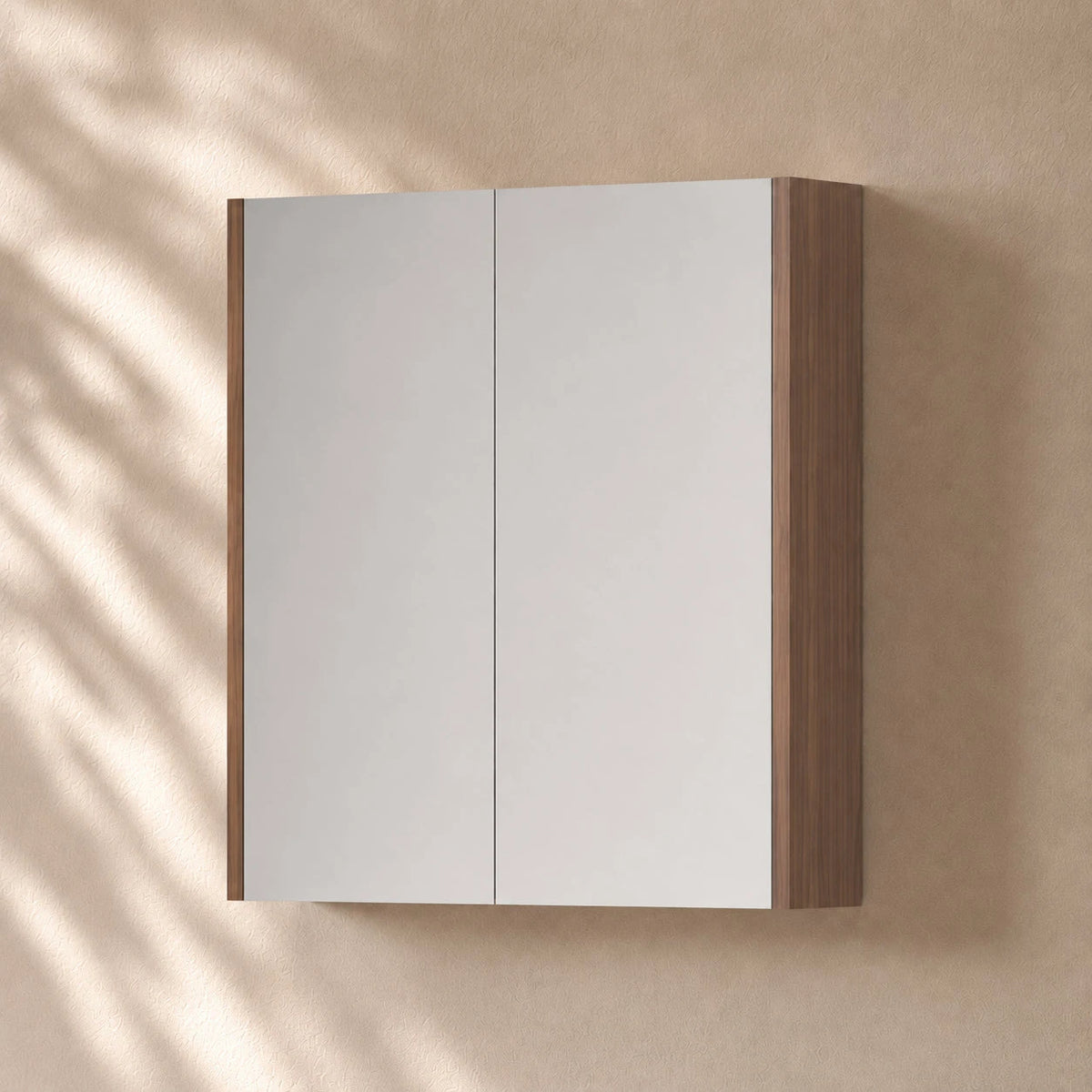 750mm Height Bathroom Shaving Cabinet Shaving Cabinet Arova 750mm(W) Warm Walnut - Gino 