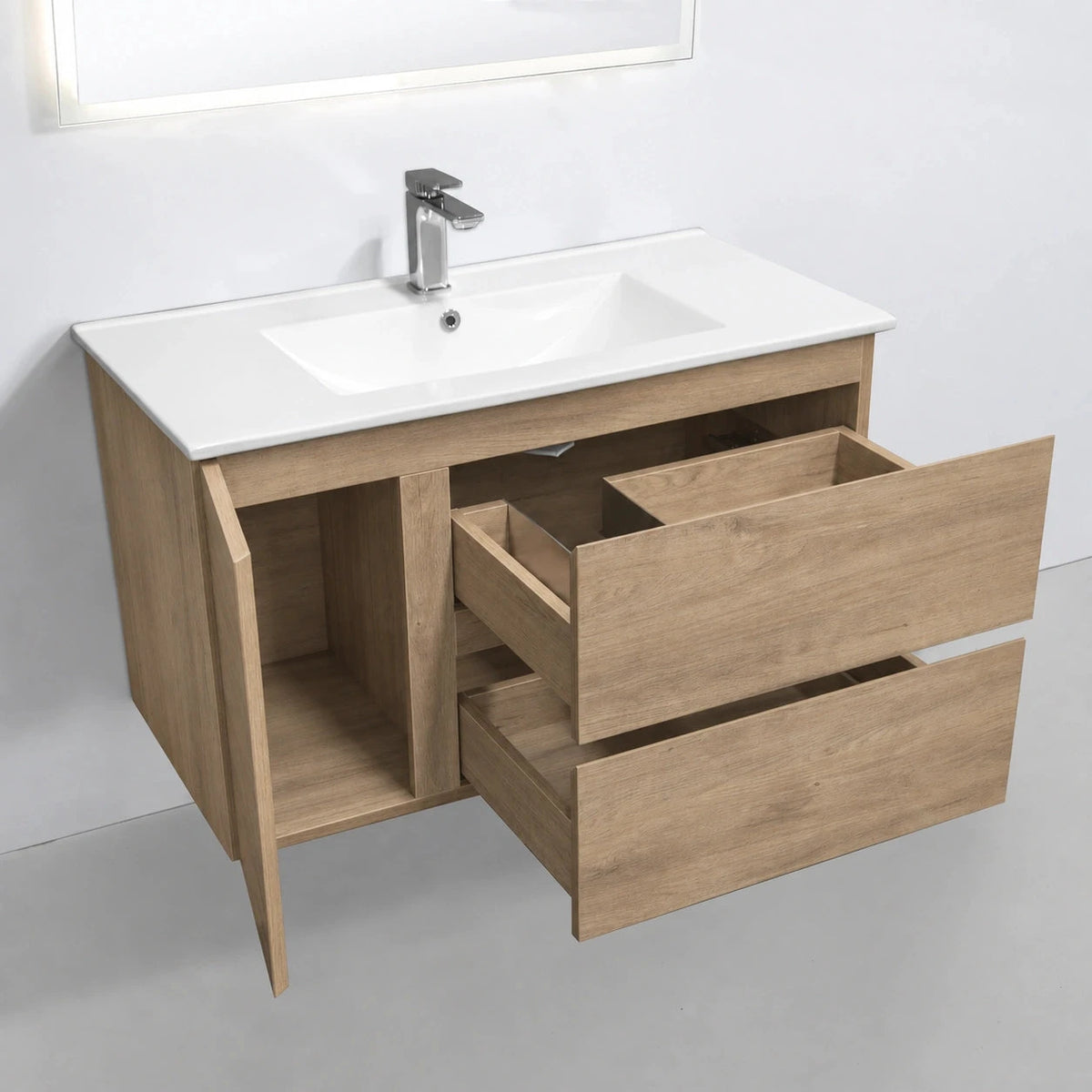 ALBANY 750mm Oak Timber Wall Hung Vanity Vanities Arova 