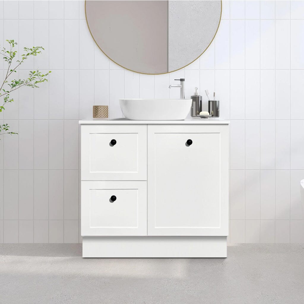 AUSTIN 900mm Floor Standing Bathroom Vanity (Left Hand) & Luxe Stone Top AROVA