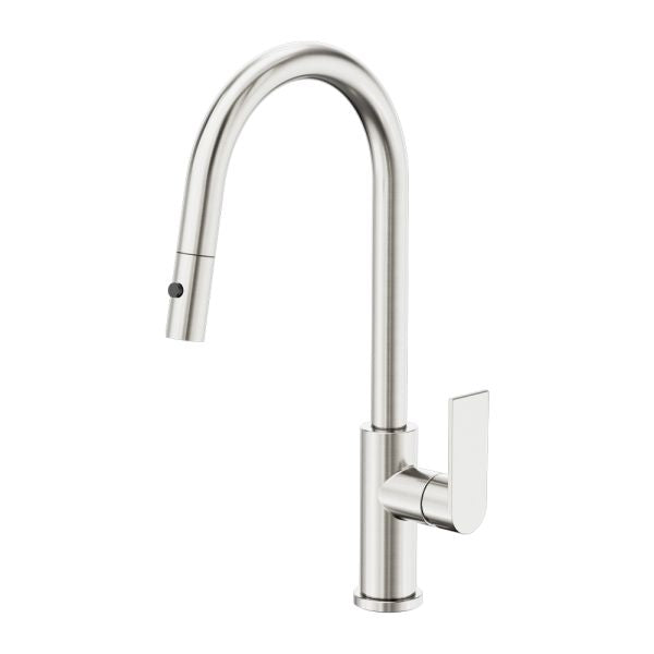 Bianca Pull Out Sink Mixer With Vegie Spray Function Brushed Nickel NR321508BN Tapware Nero 
