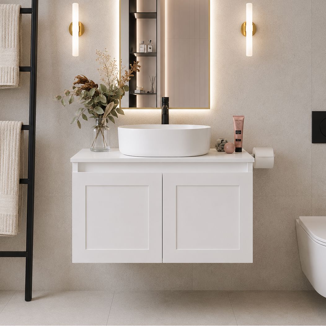 Clearance - CLOVER 600mm Wall Hung Bathroom Vanity Vanities Arova 