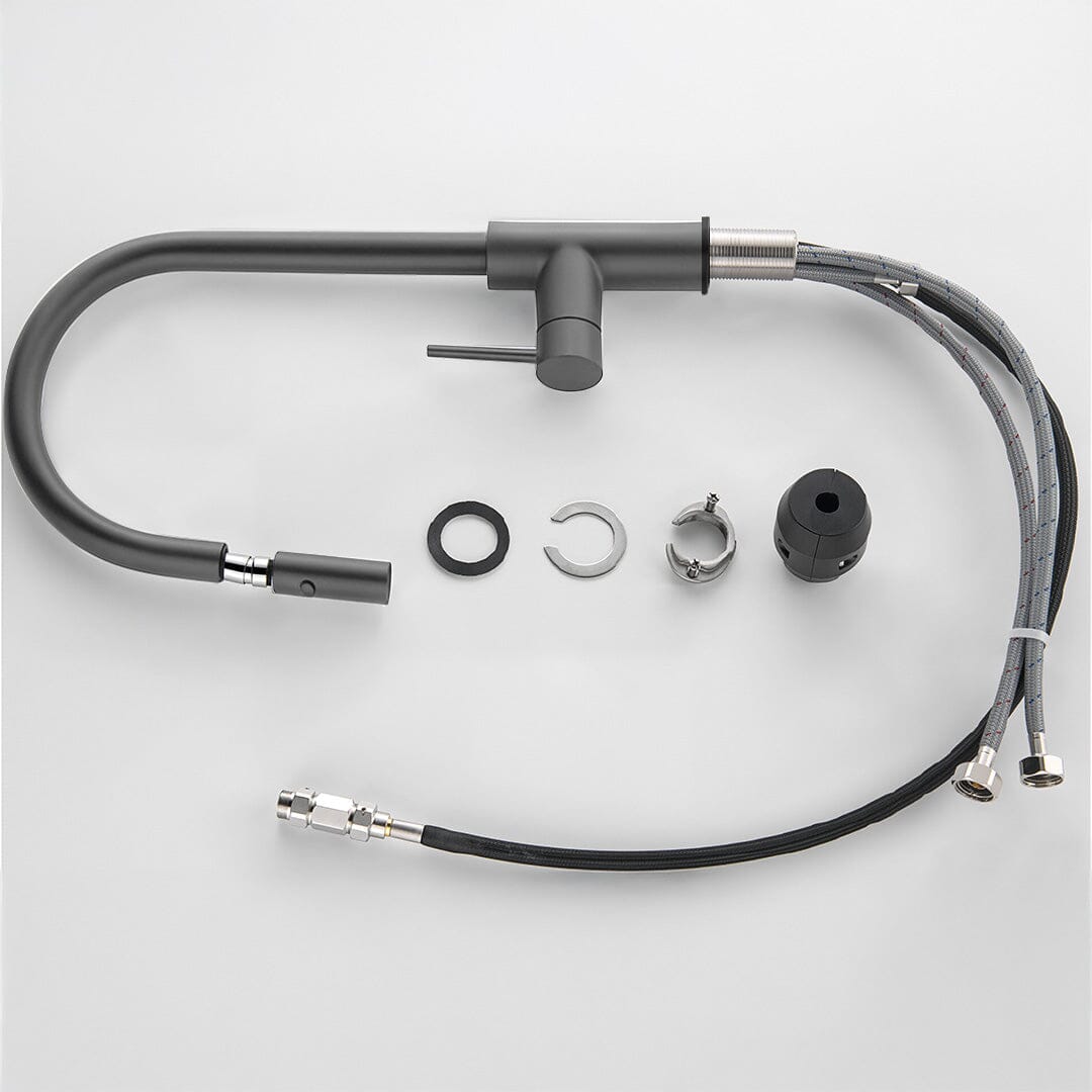 Clio Pull Out Kitchen Sink Mixer Tap with Spray Gunmetal Tapware Arova 
