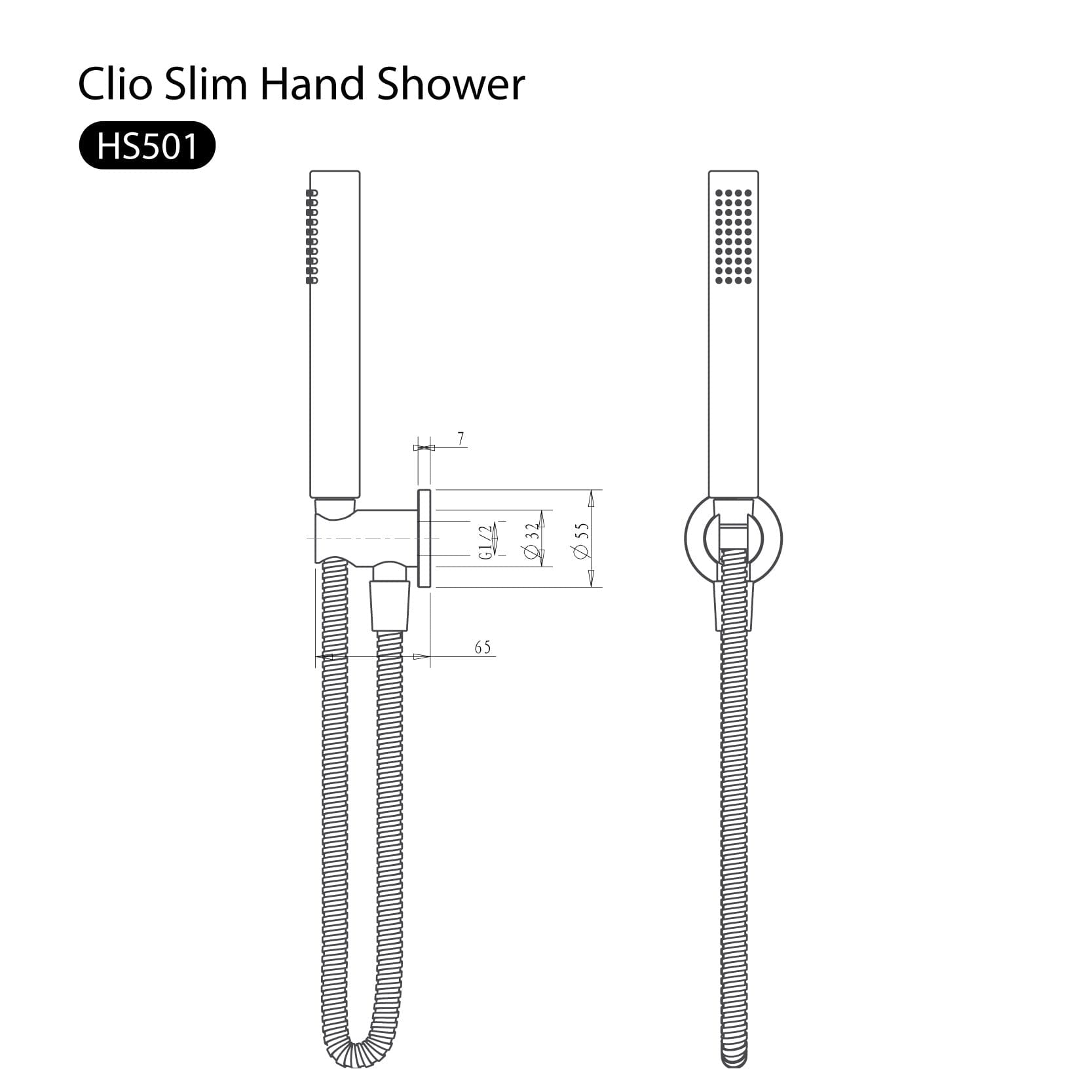 CLIO Slim Hand Shower Chrome Showers Arova 