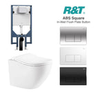 Curve52 Rimless Tornado Wall Hung Toilet Package - R&T Cistern & ABS Square Button Arova 