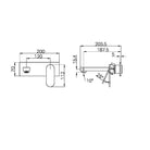 ECCO WALL BASIN/BATH MIXER TRIM KITS ONLY GUN METAL Tapware Nero 