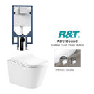 Edge52 Wall Hung Rimless Tornado Toilet Package - R&T Cistern & ABS Round Button Arova Edge52 Ergonomic Wall Hung Toilet Pan CST003 - R&T In Wall Toilet Cistern Chrome