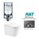 Edge52 Wall Hung Rimless Tornado Toilet Package - R&T Cistern & ABS Round Button Arova Edge52 Ergonomic Wall Hung Toilet Pan CST003 - R&T In Wall Toilet Cistern Gunmetal