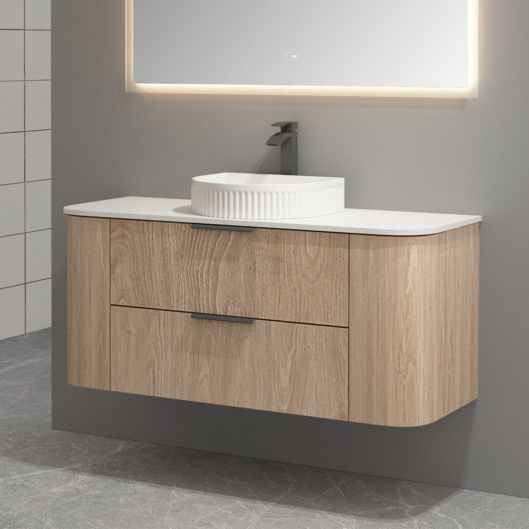 Front Corner Vanity Semi Recessed Sinks