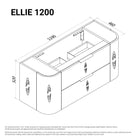 Ellie 1200mm Curved Wall Hung Vanity Vanities Arova