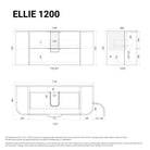 Ellie 1200mm Curved Wall Hung Vanity Vanities Arova