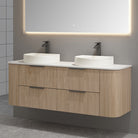 Ellie 1500mm Curved Wall Hung Vanity Double Bowls Vanities Arova