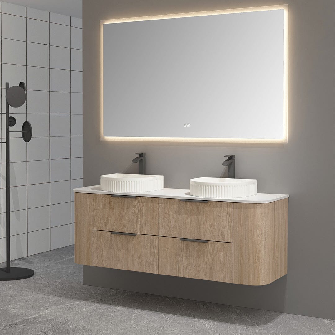 Ellie 1500mm Curved Wall Hung Vanity + Luxe Stone Top Arova