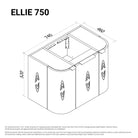 Ellie 750mm Curved Wall Hung Vanity Vanities Arova