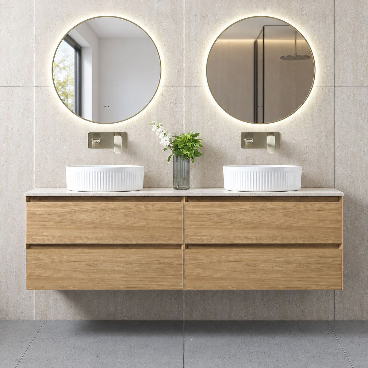 Finley 1800mm Timber Wall Hung Bathroom Vanity Arova 