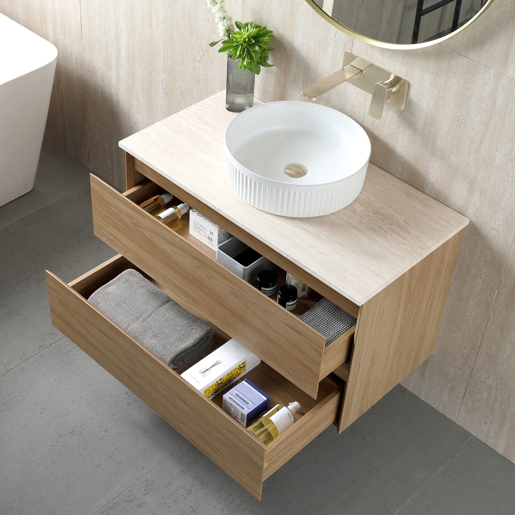 Finley 900mm Timber Wall Hung Bathroom Vanity Vanities Arova 