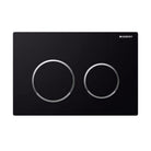 Geberit Kappa 21 Dual Flush Button and Plate - Black plate with chrome trim Toilets Geberit 