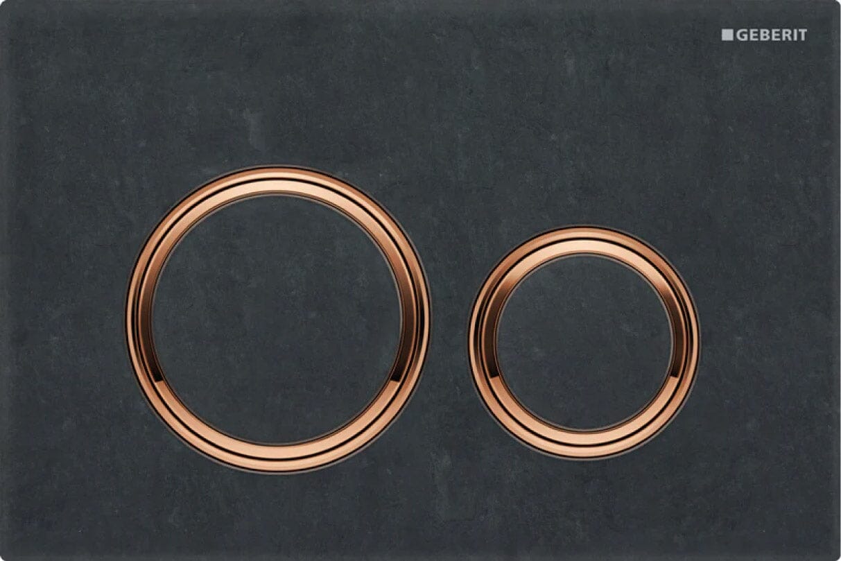 Geberit Sigma 21 Dual Flush Button – Mustang Slate with Brass Trim Toilets Geberit 