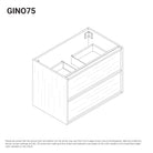 Gino 750mm Timber Wall Hung Bathroom Vanity Vanities Arova 