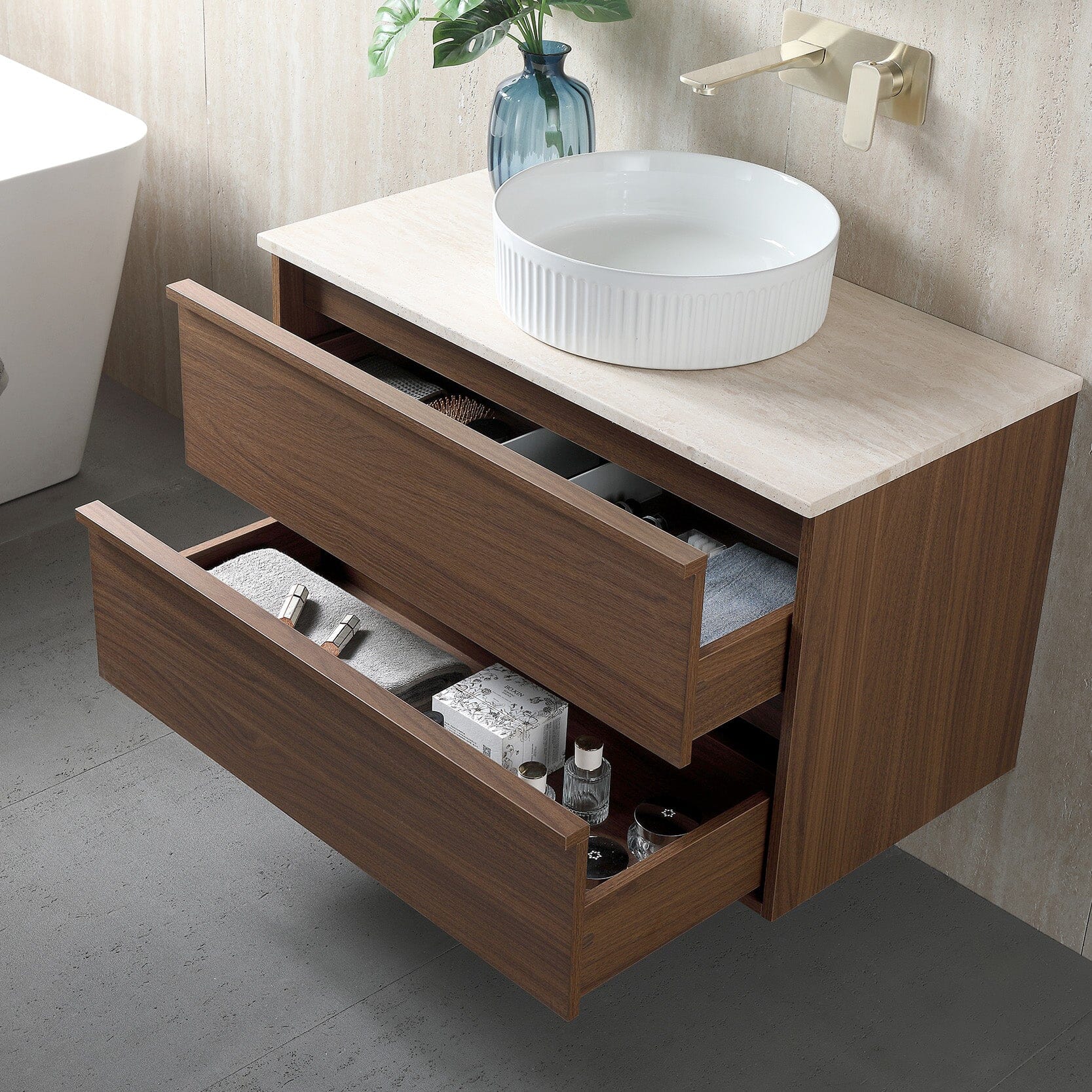 Gino 900mm Timber Wall Hung Bathroom Vanity Vanities Arova 