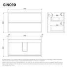 Gino 900mm Timber Wall Hung Bathroom Vanity Vanities Arova 