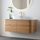 Halo 1200mm Curved Wall Hung Bathroom Vanity + Eira Stone Top Vanities Arova 