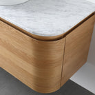 Halo 1200mm Curved Wall Hung Bathroom Vanity + Natural Carrara Marble Top Vanities Arova 