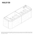 Halo 1500mm Curved Timber Wall Hung Bathroom Vanity Vanities Arova 