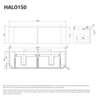 Halo 1500mm Curved Timber Wall Hung Bathroom Vanity Vanities Arova 