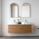 Halo 1500mm Curved Wall Hung Bathroom Vanity + Eira Stone Top Vanities Arova 
