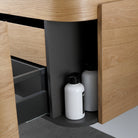 Halo 1500mm Curved Wall Hung Bathroom Vanity + Natural Carrara Marble Top Vanities Arova 