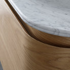 Halo 1500mm Curved Wall Hung Bathroom Vanity + Natural Carrara Marble Top Vanities Arova 