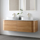 Halo 1500mm Curved Wall Hung Bathroom Vanity Timber Veneer Vanities Arova 