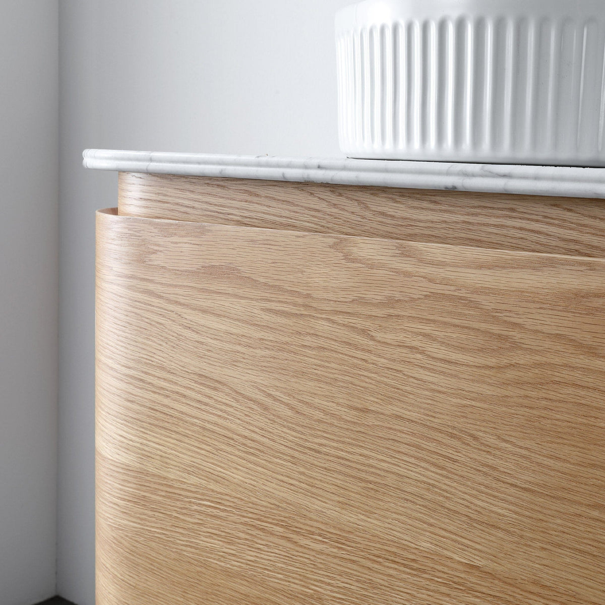 Halo 900mm Curved Timber Veneer Wall Hung Bathroom Vanity Vanities Arova 