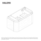 Halo 900mm Curved Timber Wall Hung Bathroom Vanity Vanities Arova 