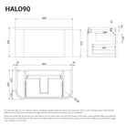 Halo 900mm Curved Timber Wall Hung Bathroom Vanity Vanities Arova 