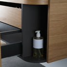 Halo 900mm Curved Wall Hung Bathroom Vanity + Natural Carrara Marble Top Vanities Arova 