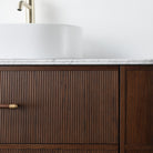ICONA 1200mm Curved Fluted Wall Hung Bathroom Vanity Timber Veneer + Eira Stone Top Vanities Arova 