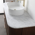 ICONA 1200mm Curved Fluted Wall Hung Bathroom Vanity Timber Veneer + Eira Stone Top Vanities Arova 