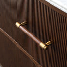 ICONA 1200mm Curved Fluted Wall Hung Bathroom Vanity Timber Veneer + Top Arova 