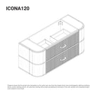ICONA 1200mm Curved Fluted Wall Hung Bathroom Vanity Timber Veneer Vanities Arova 