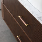 ICONA 1500mm Curved Fluted Wall Hung Bathroom Vanity Timber Veneer + Eira Stone Top Vanities Arova 