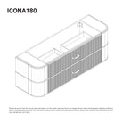 ICONA 1500mm Curved Fluted Wall Hung Bathroom Vanity Timber Veneer + Top Arova 