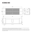 ICONA 1500mm Curved Fluted Wall Hung Bathroom Vanity Timber Veneer Vanities Arova 