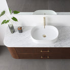 ICONA 1500mm Curved Fluted Wall Hung Bathroom Vanity Timber Veneer Vanities Arova 