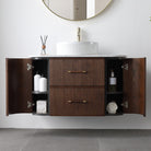 ICONA 900mm Curved Fluted Wall Hung Bathroom Vanity Timber Veneer + Top Arova 