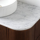 ICONA 900mm Curved Fluted Wall Hung Bathroom Vanity Timber Veneer Vanities Arova 