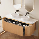 KODI 1500mm Curved Fluted Timber Veneer Wall Hung Bathroom Vanity Vanities Arova 