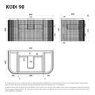 KODI 900mm Curved Fluted Timber Veneer Wall Hung Bathroom Vanity + Luxe Stone Top Vanities Arova 